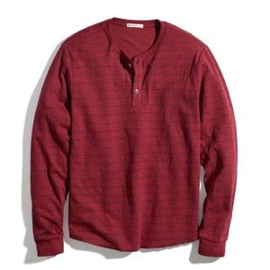 Marine Layer Double Knit Long Sleeve Easy Stripe Henley